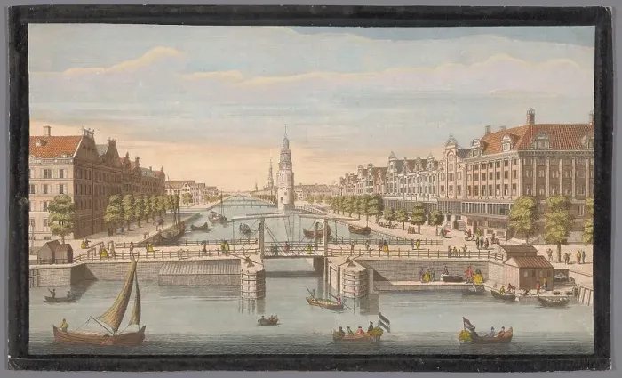 Framed Print : View of the Oudeschans in Amsterdam seen from the IJ, 1752. Creator: Anon Framed Print : View of the Oudeschans in Amsterdam seen from the IJ, 1752. Creator: Anon