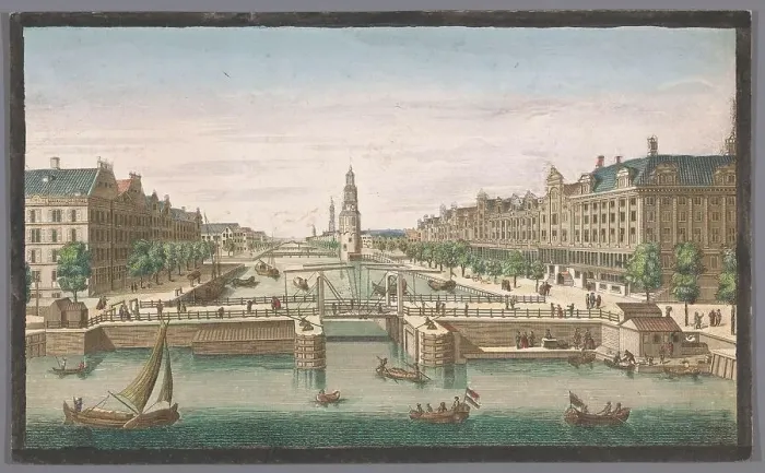 Framed Print : View of the Oudeschans in Amsterdam seen from the IJ, 1752. Creator: Anon Framed Print : View of the Oudeschans in Amsterdam seen from the IJ, 1752. Creator: Anon