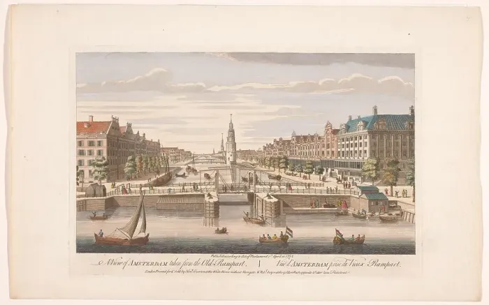 Framed Print : View of the Oudeschans in Amsterdam seen from the IJ, 1752. Creator: Anon Framed Print : View of the Oudeschans in Amsterdam seen from the IJ, 1752. Creator: Anon