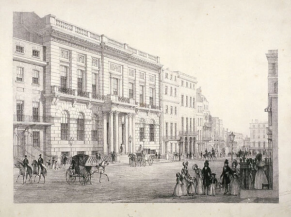 View of Oxford and Cambridge University Club, in Pall Mall, Westminster, London, c1840