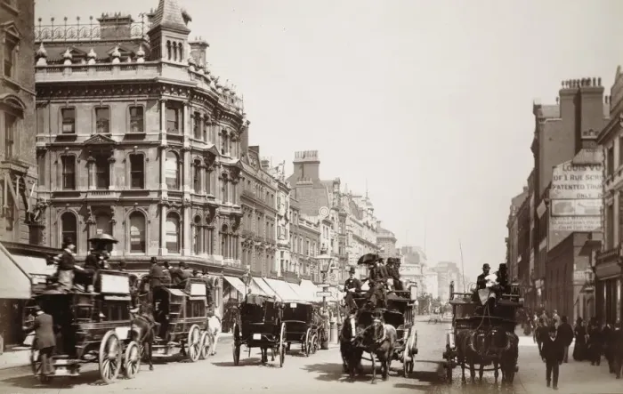 Framed Print : View down Oxford Street, London, 19th century Framed Print : View down Oxford Street, London, 19th century