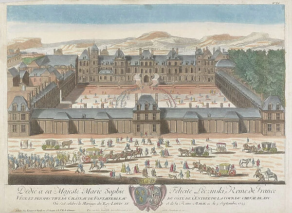 View of the Palace of Fontainebleau, 1725. Creator: Aveline, Antoine (1691-1743)