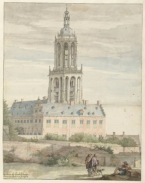 View of the Palace of Frederik V, Elector Palatine, and the Sint-Cunerakerk, Rhenen, 1644. Creator: Pieter Jansz Saenredam