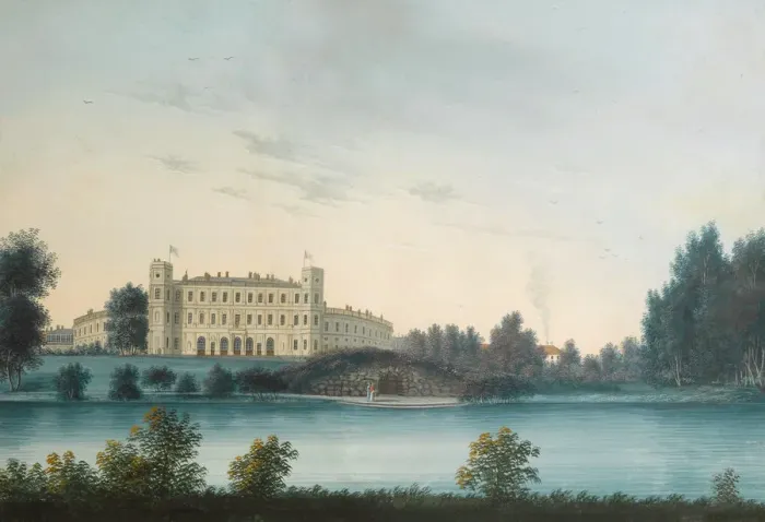 Framed Print : View of the Palace in Gatchina, Early 19th century. Artist: Anonymous Framed Print : View of the Palace in Gatchina, Early 19th century. Artist: Anonymous