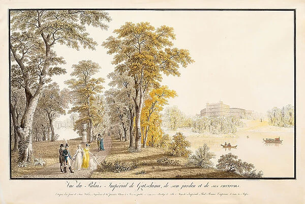 View of the Palace in Gatchina from the Park, 1799. Creator: Lory, Gabriel Ludwig, the Elder (1763-1840)