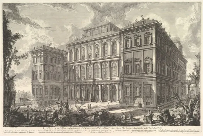 Framed Print : View of the palace of the illustrious Barberini family on the Quirinal Hill, desi... ca Framed Print : View of the palace of the illustrious Barberini family on the Quirinal Hill, desi... ca