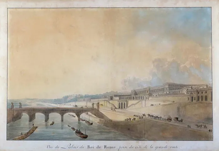 Framed Print : View of the Palace of the King of Rome as Seen from garden side Framed Print : View of the Palace of the King of Rome as Seen from garden side