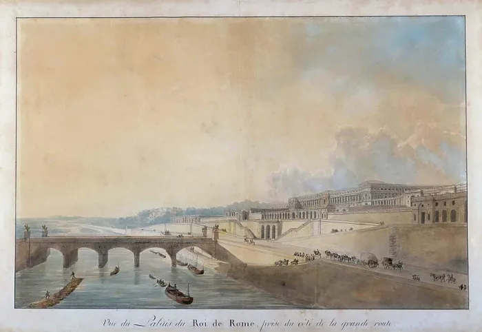 Framed Print : View of the Palace of the King of Rome as Seen from garden side, 1813 Framed Print : View of the Palace of the King of Rome as Seen from garden side, 1813