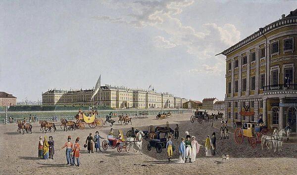 View of the Palace Square from the Nevsky Prospekt, 1804. Artist: Lory, Gabriel Ludwig, the Elder (1763-1840)