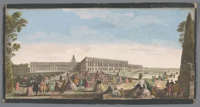 Framed Print : View of the Palace of Versailles seen from the garden, 1700-1799. Creator: Unknown Framed Print : View of the Palace of Versailles seen from the garden, 1700-1799. Creator: Unknown