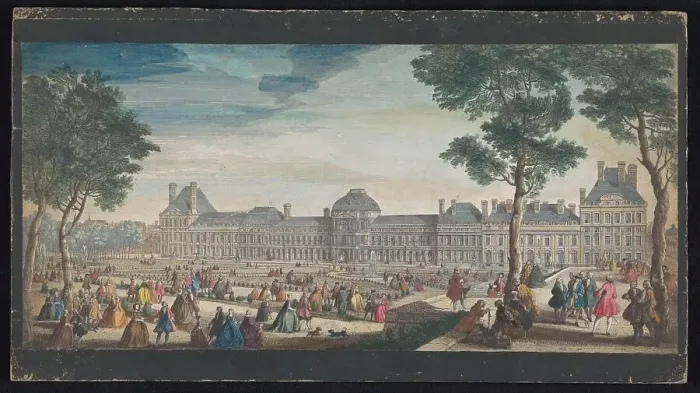 Framed Print : View of the Palais des Tuileries in Paris seen from the Jardin des Tuileries, c.1691-after 1753. Creator: Jacques Rigaud Framed Print : View of the Palais des Tuileries in Paris seen from the Jardin des Tuileries, c.1691-after 1753. Creator: Jacques Rigaud