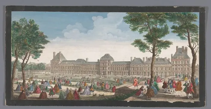 Framed Print : View of the Palais des Tuileries in Paris seen from the Jardin des Tuileries, c.1691-after 1753. Creator: Jacques Rigaud Framed Print : View of the Palais des Tuileries in Paris seen from the Jardin des Tuileries, c.1691-after 1753. Creator: Jacques Rigaud