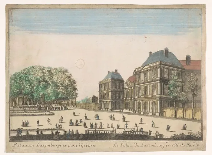 Framed Print : View of the Palais du Luxembourg in Paris seen from the garden, 1700-1799. Creator: Unknown Framed Print : View of the Palais du Luxembourg in Paris seen from the garden, 1700-1799. Creator: Unknown