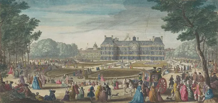 Framed Print : View of the Palais du Luxembourg in Paris seen from the garden, 1729. Creator: Jacques Rigaud Framed Print : View of the Palais du Luxembourg in Paris seen from the garden, 1729. Creator: Jacques Rigaud