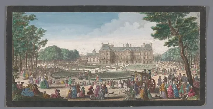 Framed Print : View of the Palais du Luxembourg in Paris seen from the garden, 1729. Creator: Jacques Rigaud Framed Print : View of the Palais du Luxembourg in Paris seen from the garden, 1729. Creator: Jacques Rigaud
