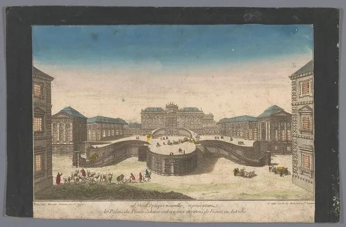 Framed Print : View of the Palais Schwarzenberg in the vicinity of the city of Vienna, 1700-1799. Creator: Anon Framed Print : View of the Palais Schwarzenberg in the vicinity of the city of Vienna, 1700-1799. Creator: Anon