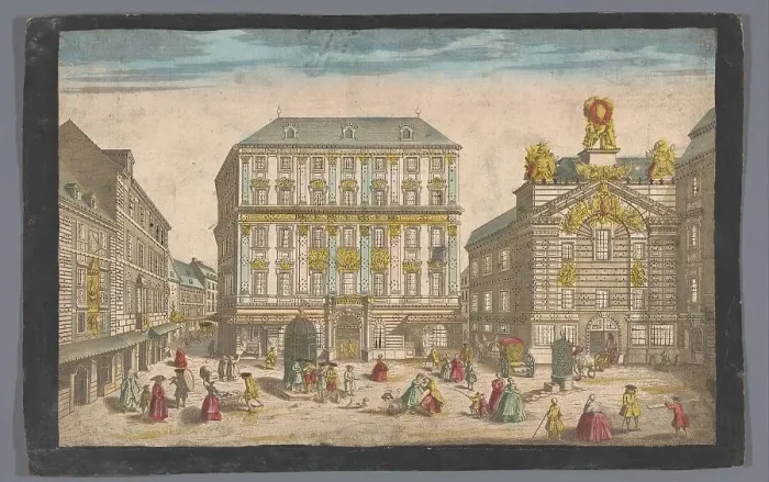 Framed Print : View of the Palais Visendic and the Academy of Painting and Sculpture in Vienna, 1700-1799. Creator: Anon Framed Print : View of the Palais Visendic and the Academy of Painting and Sculpture in Vienna, 1700-1799. Creator: Anon
