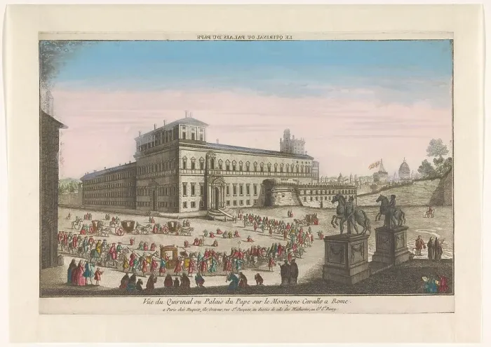 Framed Print : View of the Palazzo del Quirinal in Rome, 1735-1805. Creator: Unknown Framed Print : View of the Palazzo del Quirinal in Rome, 1735-1805. Creator: Unknown