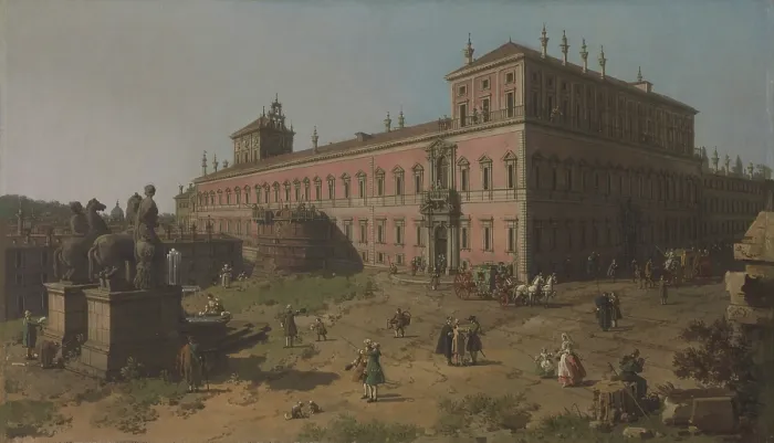 Framed Print : View of the Palazzo del Quirinale, Rome, c1750. Creator: Canaletto (1697-1768) Framed Print : View of the Palazzo del Quirinale, Rome, c1750. Creator: Canaletto (1697-1768)