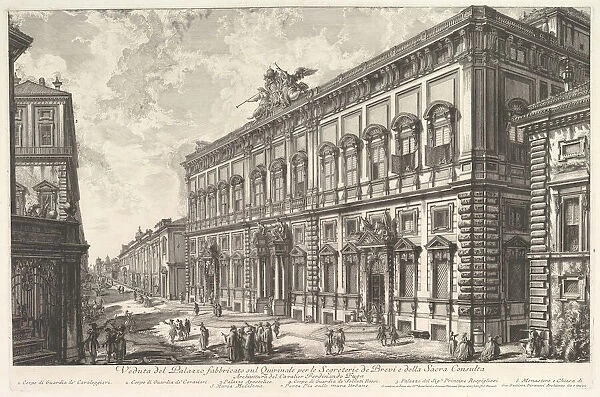 View of the Palazzo della Consulta on the Quirinal housing the Papal Secreteriat, f