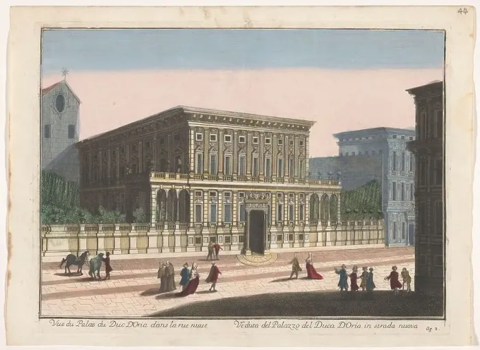 Framed Print : View of the Palazzo Doria-Tursi in Genoa, 1700-1799. Creator: Unknown Framed Print : View of the Palazzo Doria-Tursi in Genoa, 1700-1799. Creator: Unknown
