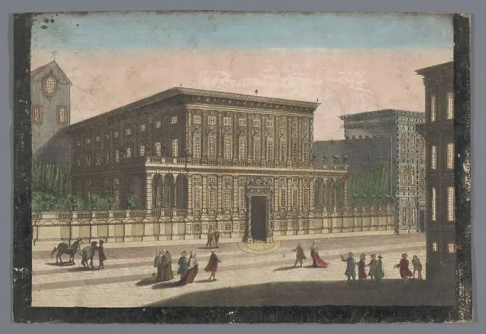 Framed Print : View of the Palazzo Doria-Tursi in Genoa, 1700-1799. Creator: Unknown Framed Print : View of the Palazzo Doria-Tursi in Genoa, 1700-1799. Creator: Unknown