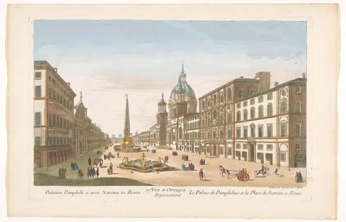 Framed Print : View of the Palazzo Pamphili and Piazza Navona in Rome, 1745-1775. Creator: Anon Framed Print : View of the Palazzo Pamphili and Piazza Navona in Rome, 1745-1775. Creator: Anon
