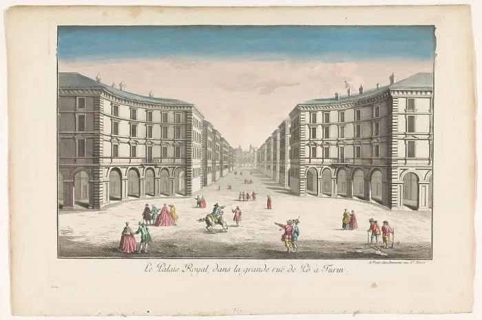 Framed Print : View of Palazzo Reale and Via Po in Turin, 1745-1775. Creator: Anon Framed Print : View of Palazzo Reale and Via Po in Turin, 1745-1775. Creator: Anon