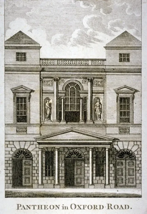 Framed Print : Front view of the Pantheon, Oxford Street, Westminster, London, 1814 Framed Print : Front view of the Pantheon, Oxford Street, Westminster, London, 1814