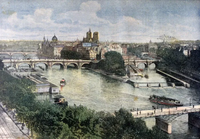 Framed Print : View of Paris, 1892. Artist: Henri Meyer Framed Print : View of Paris, 1892. Artist: Henri Meyer