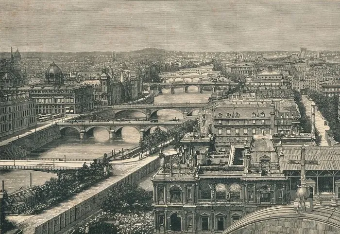 Framed Print : View of Paris, Showng The Seven Bridges, 1882 Framed Print : View of Paris, Showng The Seven Bridges, 1882