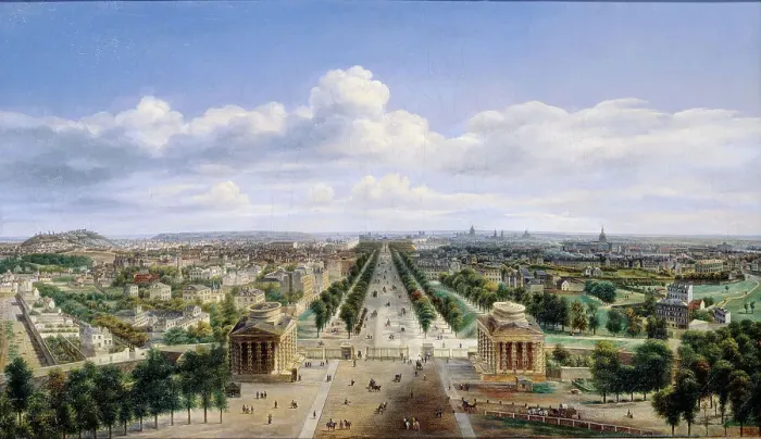 Framed Print : View of Paris, taken from the Arc de Triomphe de l'Étoile, 1843. Creator: Auguste Cadolle Framed Print : View of Paris, taken from the Arc de Triomphe de l'Étoile, 1843. Creator: Auguste Cadolle