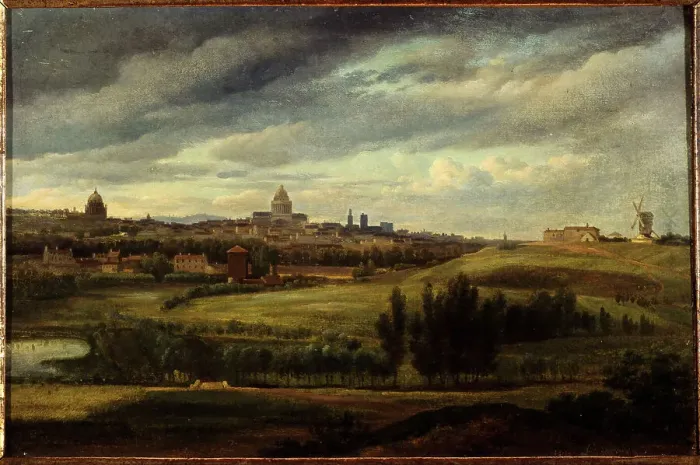 Framed Print : View of Paris, taken from the heights of Gentilly, 1815. Creator: Jean-Baptiste-Gabriel Langlace Framed Print : View of Paris, taken from the heights of Gentilly, 1815. Creator: Jean-Baptiste-Gabriel Langlace