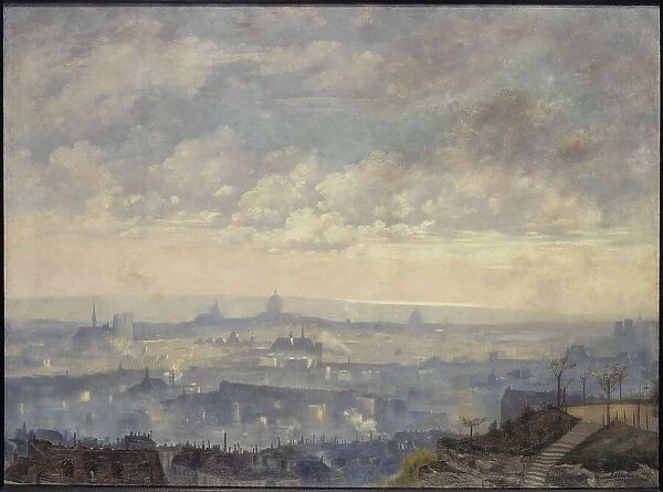 View of Paris, taken from the heights of Montmartre, 18th arrondissement, 1900. Creator: Marius Estienne