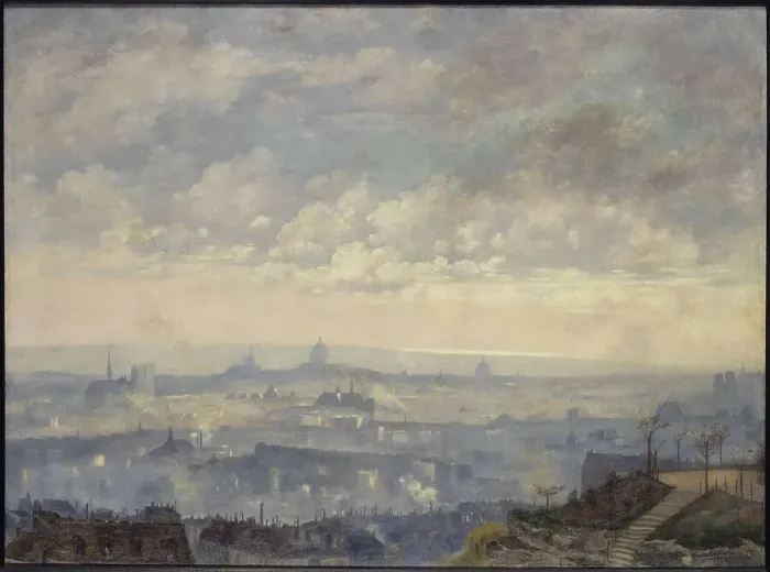 Framed Print : View of Paris, taken from the heights of Montmartre, 18th arrondissement, 1900. Creator: Marius Estienne Framed Print : View of Paris, taken from the heights of Montmartre, 18th arrondissement, 1900. Creator: Marius Estienne
