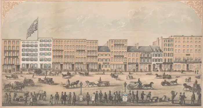 Framed Print : View of Park Place, New York, from Broadway to Church Street, North Side, A. D Framed Print : View of Park Place, New York, from Broadway to Church Street, North Side, A. D