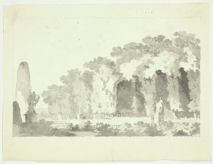 Framed Print : View of the Park at Versailles: Trees and Statuary, n.d. Creator: Pierre Antoine Mongin Framed Print : View of the Park at Versailles: Trees and Statuary, n.d. Creator: Pierre Antoine Mongin