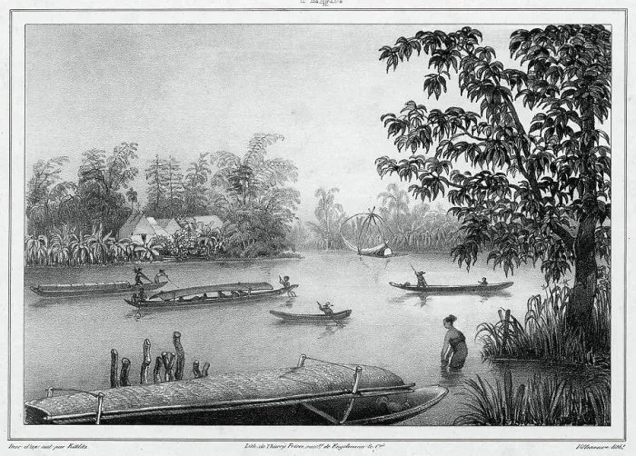 Framed Print : View of the Pasig River in Luzon Island, Philippine Islands, 19th century. Creators: Friedrich Heinrich Kittlitz, Godefroy Engelmann Framed Print : View of the Pasig River in Luzon Island, Philippine Islands, 19th century. Creators: Friedrich Heinrich Kittlitz, Godefroy Engelmann