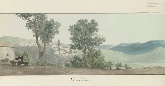 Framed Print : View of Paterno, 1778. Creator: Louis Ducros Framed Print : View of Paterno, 1778. Creator: Louis Ducros