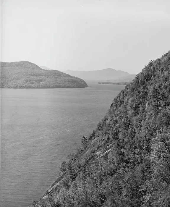 Framed Print : View from path to Rogers Rock Heights, Lake George, N.Y. between 1900 and 1910. Creator: William H. Jackson Framed Print : View from path to Rogers Rock Heights, Lake George, N.Y. between 1900 and 1910. Creator: William H. Jackson
