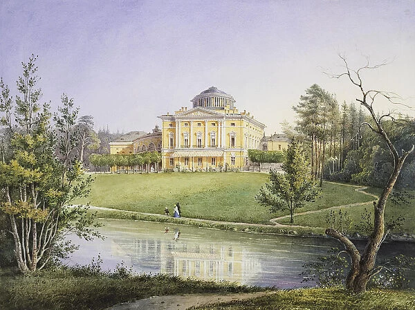 View of the Pavlovsk Palace, 1847. Artist: Anonymous