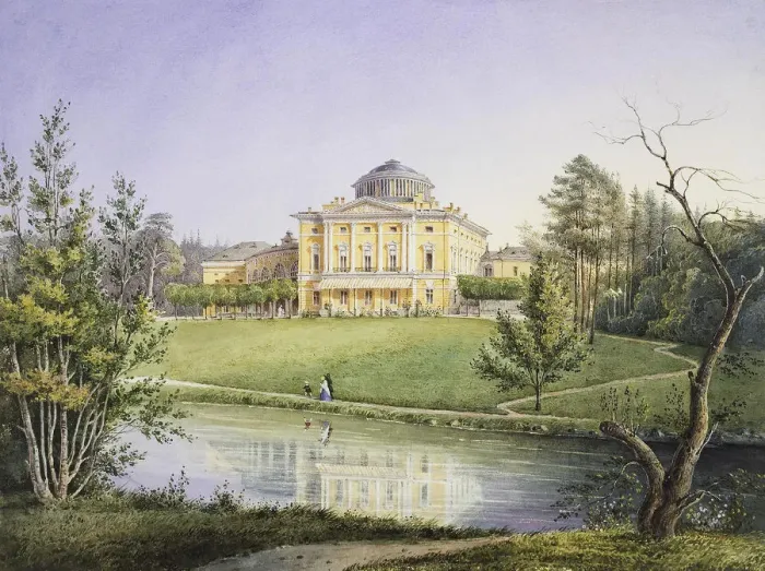 Framed Print : View of the Pavlovsk Palace, 1847. Artist: Anonymous Framed Print : View of the Pavlovsk Palace, 1847. Artist: Anonymous