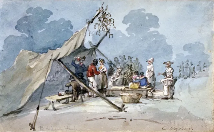 Framed Print : View of people attending Peckham Fair, London, c1820. Artist: George Shepherd Framed Print : View of people attending Peckham Fair, London, c1820. Artist: George Shepherd