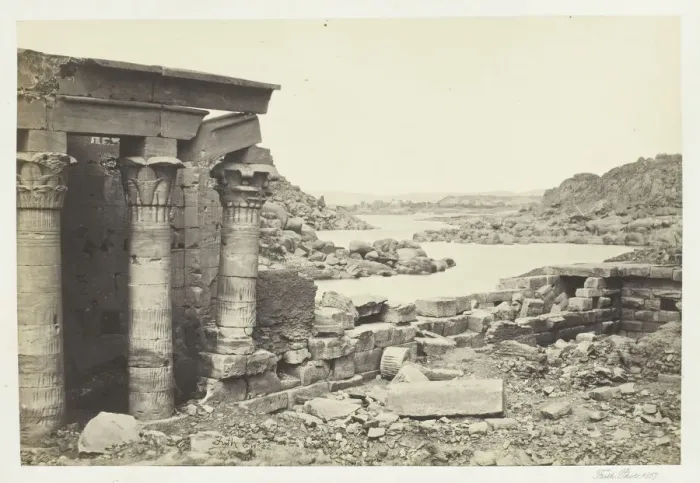Framed Print : View from Philae, Looking North, 1857. Creator: Francis Frith Framed Print : View from Philae, Looking North, 1857. Creator: Francis Frith