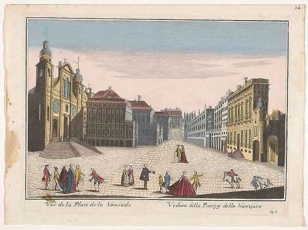 View of the Piazza della Nunziata in Genoa, 1700-1799. Creator: Unknown