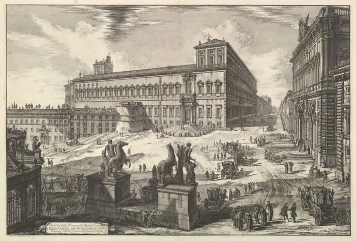 Framed Print : View of the Piazza di monte Cavallo, from Vedute di Roma (Roman Views), ca. 1773 Framed Print : View of the Piazza di monte Cavallo, from Vedute di Roma (Roman Views), ca. 1773