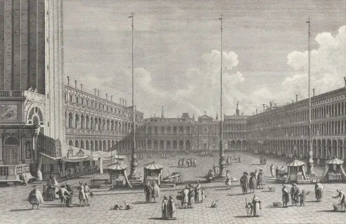 Framed Print : View of Piazza San Marco, with the church of San Geminiano at the far end Framed Print : View of Piazza San Marco, with the church of San Geminiano at the far end