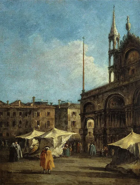 Framed Print : View of Piazza San Marco in Venice, c.1760. Creator: Francesco Guardi Framed Print : View of Piazza San Marco in Venice, c.1760. Creator: Francesco Guardi