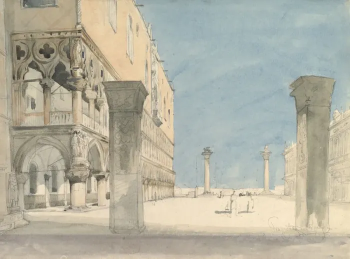 Framed Print : View of the Piazzetta di San Marco in Venice, 19th century. Creator: Wilhelm Gail Framed Print : View of the Piazzetta di San Marco in Venice, 19th century. Creator: Wilhelm Gail