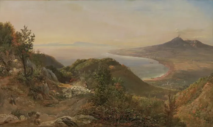 Framed Print : View from Pimonte, 1820. Creator: Johan Christian Dahl Framed Print : View from Pimonte, 1820. Creator: Johan Christian Dahl